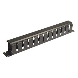 1RU 19 inch Cable Management Rail - 12 Slot Metal: 7cm deep