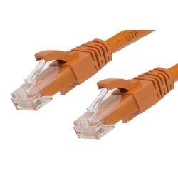 0.25m Cat 5E RJ45 - RJ45 Network Cable - Orange