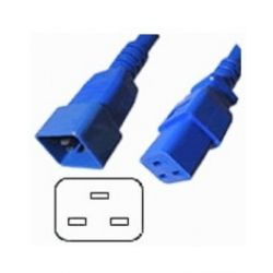 15A IEC C19 - C20 Extension Cord - 1m - Blue