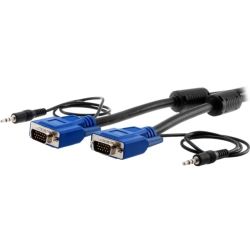 15M SVGA Monitor Cable with 3.5mm Stereo Jack M-M