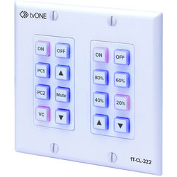 TV One 1T-CL-322-USNorth American 2-Gang Wall Plate Control Panel