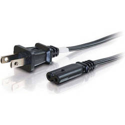 6ft 18 AWG 2-Slot Non-Polarized Power Cord (NEMA 1-15P to IEC320C7)