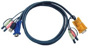 Aten 2L-5302U KVM SPHD15M, 2x 3.5mm Audio - HD15M, USB A M, 2x 3.5mm 2m KVM Cable