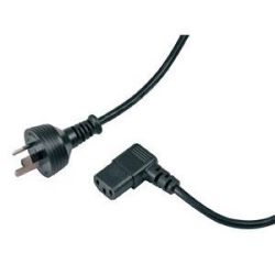 Cabac Generic 3PIECBKRA 2MTR PC-WALL Power Cable 3-Pin AUS-IECF with RIGHT Angle HEAD