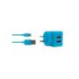 3SIXT Dual USB AC Charger 3.4A - Lightning - Blue