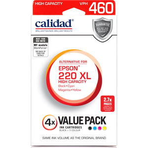 Calidad High Yield Alternative Ink Cartridge for Epson 220XL (4-Pack/BCMY)