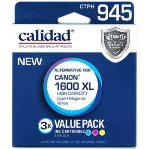 Calidad High Yield Alternative Ink Cartridge for Canon PGI-1600XL (3-Pack/CMY)