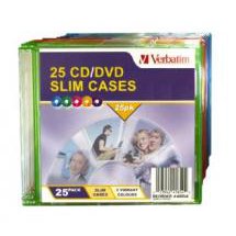 Verbatim 41854 CD/DVD Coloured Slim Cases (25Pk)