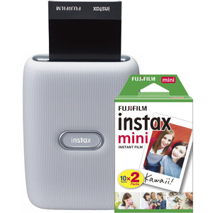 Fujifilm Instax mini Link Smartphone Printer with 20Pk Film (Ash White)