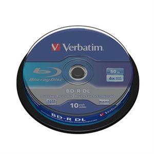 Verbatim 64177 Blu-Ray BD-R Dual Layer 50GB 10 Pack Spindle, Wide Inkjet, 4x