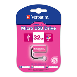Verbatim Store 'n' Go Micro USB Drive 32GB (Hot Pink)