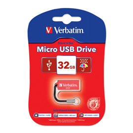 Verbatim Store 'n' Go Micro USB Drive 32GB (Red)