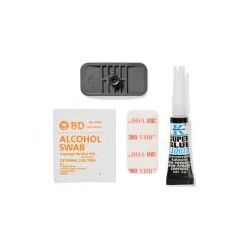 Clicksafe security anchor adhesive