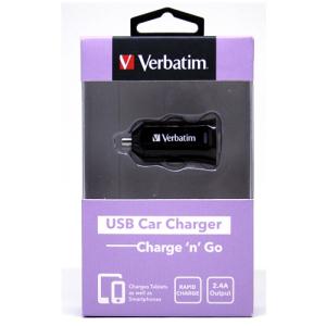 Verbatim USB Car Charger 2.4A - Black