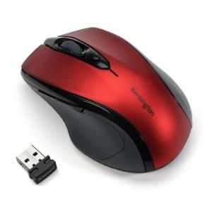 Kensington Pro Fit Mid-Size Wireless Mouse, Clutter-free Wireless technology, High-definition Optical sensor (1750dpi) - Red