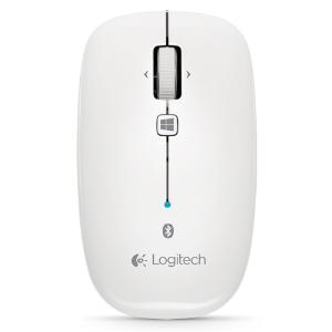 Logitech M557 Bluetooth Mouse White, 1YR Batt Life, Windows 8 Start screen button Slim ambidextrous design