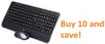 Logitech Wireless Keyboard & Mouse Combo, MK520r, Black, USB Receiver (Powered by 3xAA, included)