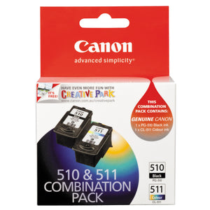 Canon Pixma Printer Ink Cartridge Combo Pack - PG510 (Black) and CL511 (Colour)