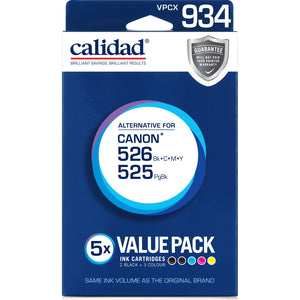 Calidad Alternative Ink Cartridge for Canon PGI-525/CLI-526 (5-Pack/BBCMY)