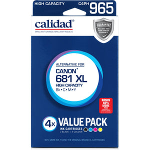 Calidad High Yield Alternative Ink Cartridge for Canon CLI-681XL (4-Pack/BCMY)