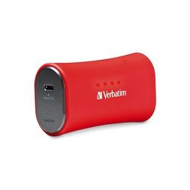 Verbatim Portable USB Powerpack Charger (2, 200 mAh) Red