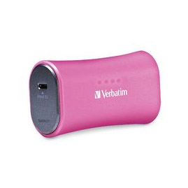 Verbatim Portable USB Powerpack Charger (2, 200 mAh) Pink