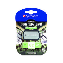 Verbatim Dog Tag USB Drive- Chain included 8GB