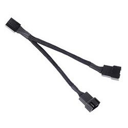 3-Pin Fan to 2x 3-Pin Fan Splitter Cable Black 25cm