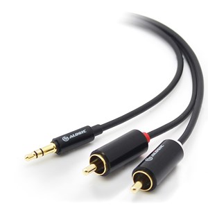 ALOGIC Premium 2m 3.5mm Stereo Audio to 2 X RCA Stereo Male Cable - (1) Male to (2) Male