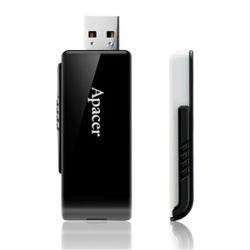Apacer AH350 16GB USB3.0 Slim PenDrive, Black and White, Retractable Design