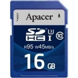 Apacer SDXC/SDHC 16GB UHS-I U3 Class10 up to 95MB/s Read Speed, 85MB/s write speed Retail for DSLR and Video recorder