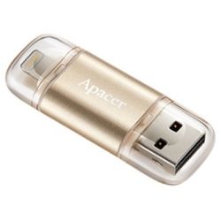Apacer AH190 32GB Gold Dual Flash (USB 3.1 Type A + Lightning)(Apple MFi Certified, works with iPhone iPad)