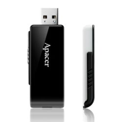 Apacer AH350 32GB USB3.0 Slim PenDrive, Black and White, Retractable Design