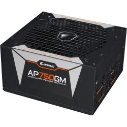 Gigabyte AP750GM AORUS 750W ATX PSU Power Supply 80+ Gold >90% Modular 135mm Fan Black Flat Cables Single +12V Rail Japanese >100K Hrs~800W GP-G750H