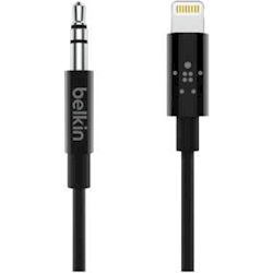 BELKIN 3.5MM AUDIO CABLE WITH LIGHTNING CONNECTOR, 1M, IPHO NE 7/7S/8/8S/X, BLK,