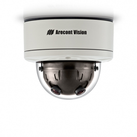 12 Megapixel WDR & Day/Night H.264/MJPEG 360  Camera, 8192 x 1536, 4 x 2.6mm MP Lens, Surface mount, Indoor/Outdoor, IP66, IK-10, PoE Powered Fan