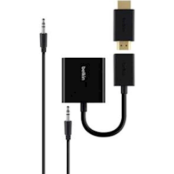 BELKIN UNIVERSAL HDMI TO VGA ADAPTER KIT WITH 3.5MM AUDIO, 1 YR WTY
