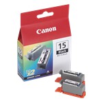 Canon BCI-15BK Black Ink Tank - 2 per pack - 150 pages each