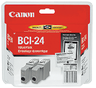 Canon BCI24BK-TWIN BCI24BKTWIN Dual Pack 2x Black Ink Cartridges - GENUINE