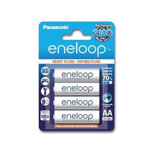 eneloop AA BLISTER 4 pk 2000mAh 2100 charge cycle retains 65% of charge even after 5 years & works in temperatures as low as -20C