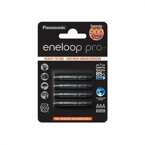 eneloop Pro AAA high capacity 4 pk 950mAh 500 charge cycle retains 85% of charge even after 1 year & works in temperatures as low as -20C