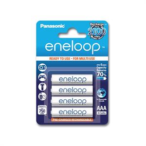 eneloop AAA BLISTER 4 pk 800mAh 2100 charge cycle retains 65% of charge even after 5 years & works in temperatures as low as -20C