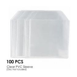 CD-DVD Clear PVC Sleeve Hold 1 Disc (100PCS/Pack)