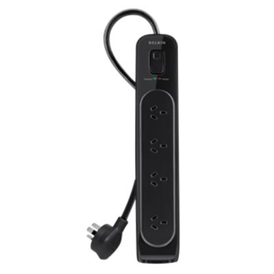 BELKIN 4-WAY SURGE PROTECTOR W/ AV, 2M CORD, LIFE + $75K WTY