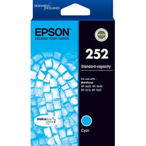 Epson 252 STD Capacity DURABrite Ultra Cyan Ink for WorkForce Pro WF-3620, 3640, 7610, 7620