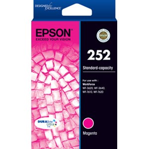 Epson 252 STD Capacity DURABrite Ultra Magenta Ink for WorkForce Pro WF-3620, 3640, 7610, 7620