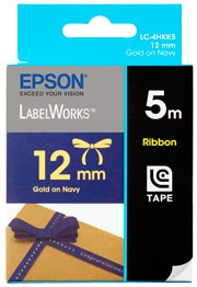 Epson Tape Ribbon 12mm Gold on Navy 5m