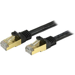 1 FT SHIELDED CAT6A PATCH CABLE - BLACK