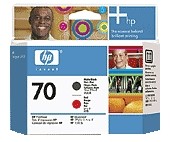 HP C9409A No.70 Matte Black and Red Printhead - GENUINE