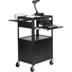 Multimedia CAB Cart 5 inch-Casters 6 Outlet Elec Black